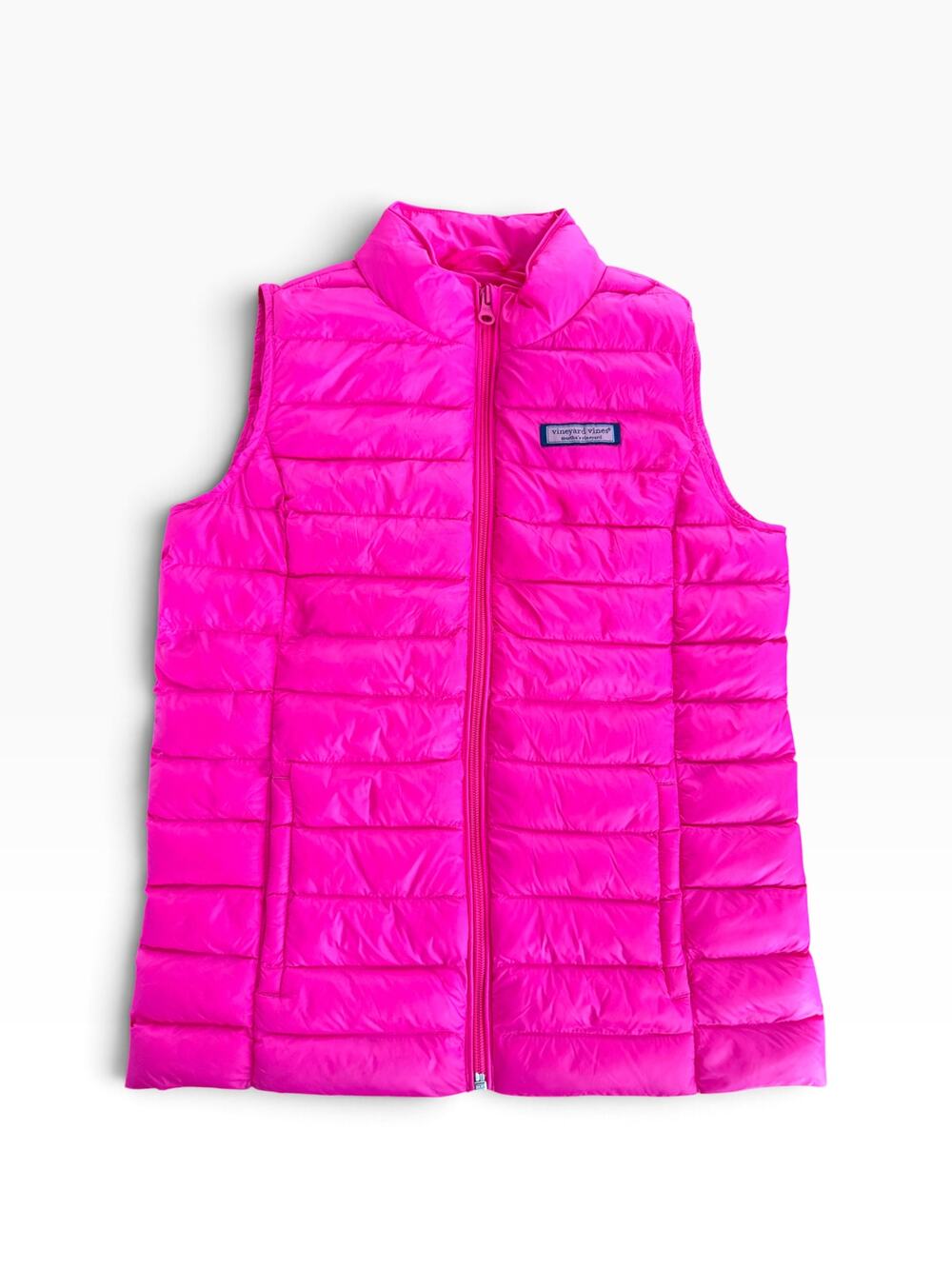 Vineyard Vines Girls Hot Pink Performance Puffer Vest Size Medium 10–12